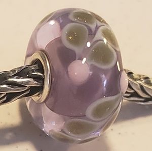 Authentic Trollbeads Unique OOAK Glitter Leaf bead